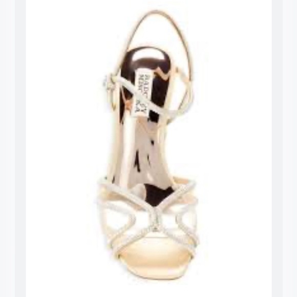 BADGLEY MISCHKA HEY BLOCK HEEL SLINGBACK SANDALS GOLD NEW 8 - Picture 2 of 10